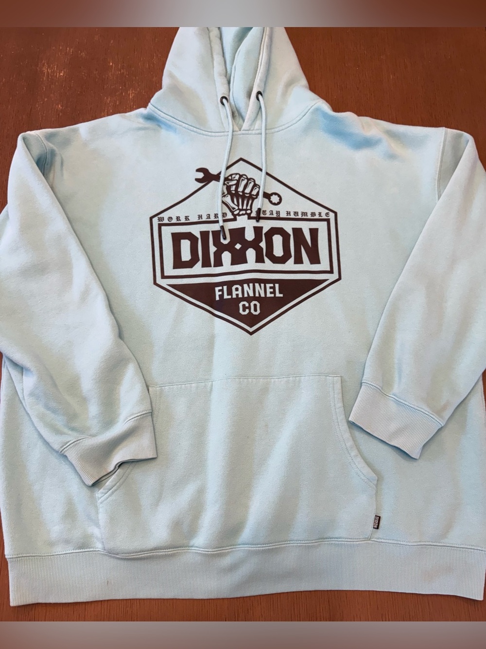 4X Dixxon Hoodie Mens Blue Mint Fleece Pullover Graphic Flannel Logo Pocket Big